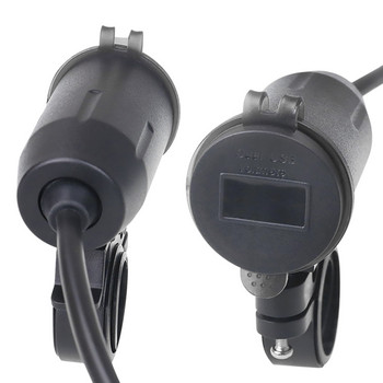 Мотоциклетно зарядно Dual QC 3.0 USB Charge Voltmeter Modified Mirror Phone Charger Waterproof Fast Power Adapter Socket