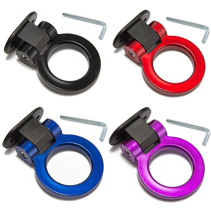 Univerzálne háky na prívesy do auta, nálepky, dekorácia, zadná predná časť auta, pripevnenie pretekárskeho krúžku na príves, ťažný hák s kľúčmi