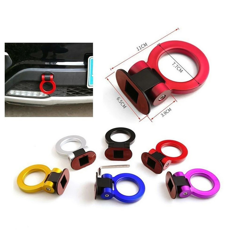 Univerzálne háky na prívesy do auta, nálepky, dekorácia, zadná predná časť auta, pripevnenie pretekárskeho krúžku na príves, ťažný hák s kľúčmi