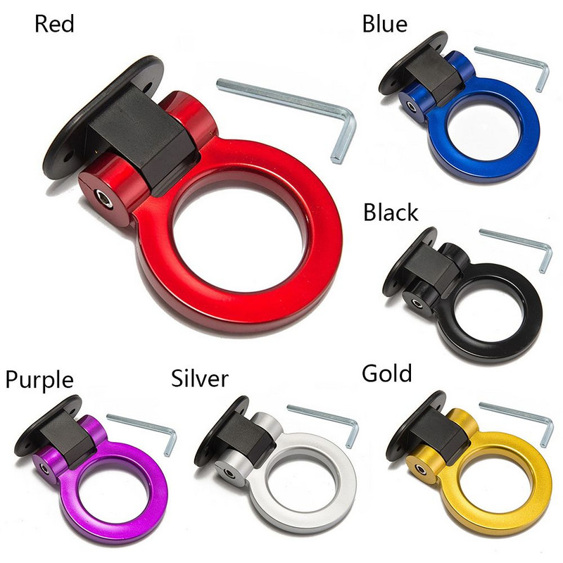 Univerzálne háky na prívesy do auta, nálepky, dekorácia, zadná predná časť auta, pripevnenie pretekárskeho krúžku na príves, ťažný hák s kľúčmi