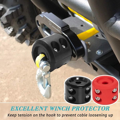 Opritor de cârlig pentru cablu universal pentru troliu, din cauciuc, montare rezistentă la apă, economizor de linie de frânghie pentru vehiculul ATV UTV cu piese de protecție pentru cheie hexagonală