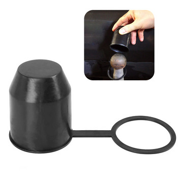Универсален 50 мм автоматичен теглич Сферичен капак Черен теглич Защитен капак на топката за теглич PVC Аксесоари за автомобили