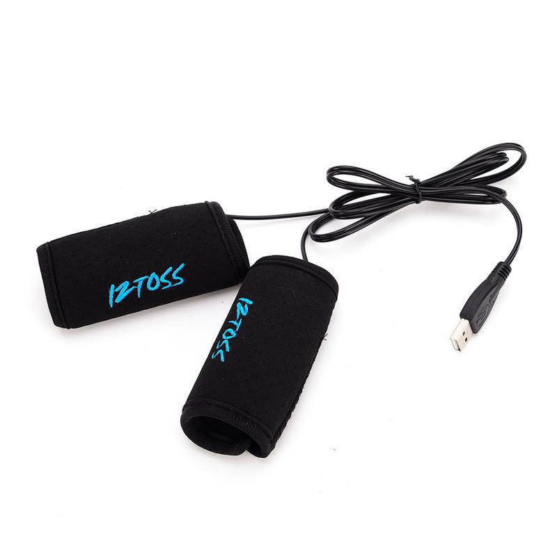 Jeden pár vyhrievaných rukovätí na riadidlá motocykla s USB konektorom a spínačmi regulácie teploty