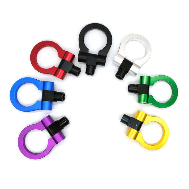 1 buc. Cârlig de remorcă exterior din aliaj de aluminiu pentru modificarea mașinii inel metalic rotund pentru remorcă inel universal pentru bara de protecție față