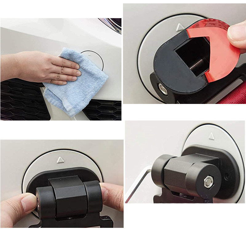 Noi cârlige universale pentru remorcă auto autocolante Decorare mașină spate față remorcă inel de curse cârlig de remorcare pentru vehicule cu chei