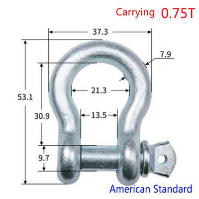 5 ks/sada vysokopevnostných U-skrutiek, lukových strmeňov typu U, závesných skrutiek, lanových skrutiek, strmeňov, manžetových gombíkov, 0,5T/0,75T/1T/1,5T/2T (tony)