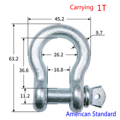 5 ks/sada vysokopevnostných U-skrutiek, lukových strmeňov typu U, závesných skrutiek, lanových skrutiek, strmeňov, manžetových gombíkov, 0,5T/0,75T/1T/1,5T/2T (tony)