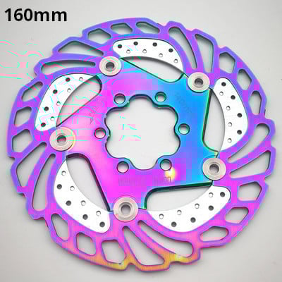 Krāsaini MTB DH disku bremzes 140/160/180/203mm velosipēda dzesēšanas peldošais rotors kalnu šosejas velosipēda dzesēšanas varavīksnes ledus rotori