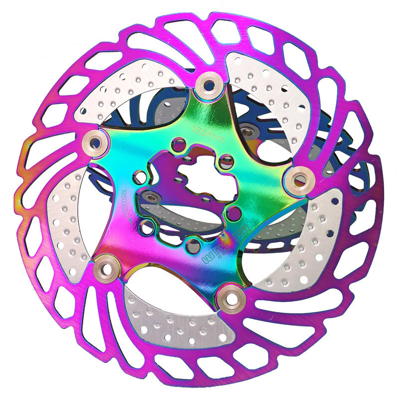 Spalvingi MTB DH diskiniai stabdžiai 140/160/180/203mm dviračio aušinimo plūduriuojantis rotorius kalnų plento dviračio vėsinimo vaivorykštės ledo rotoriai