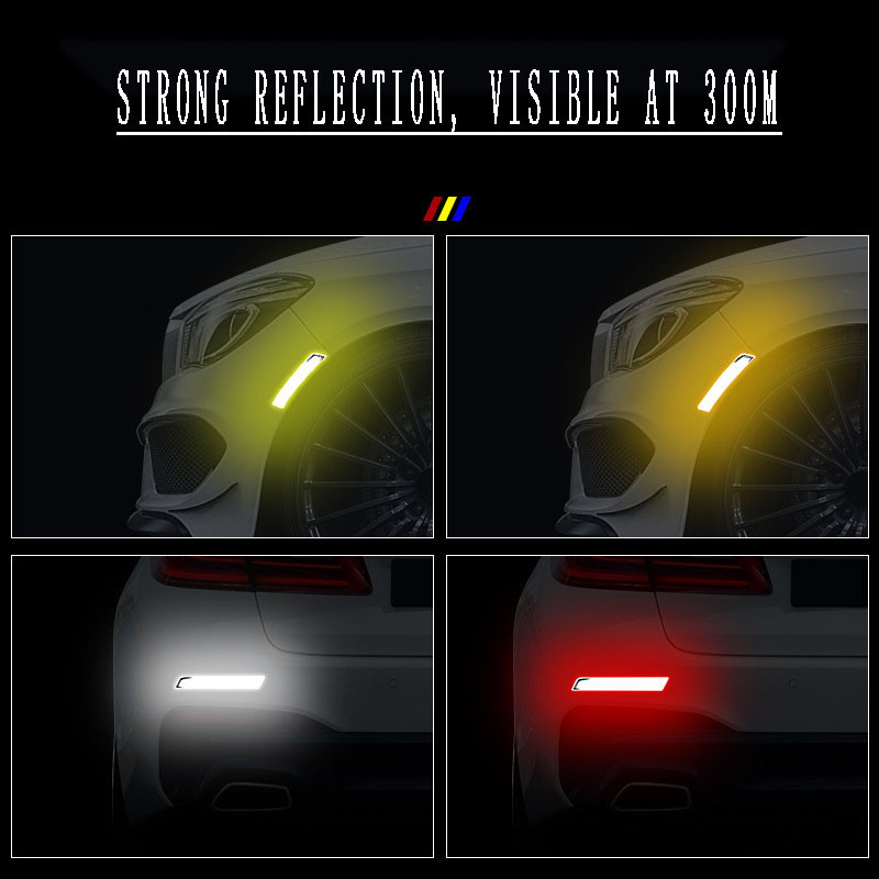 Banda anti-coliziune autocolant reflectorizant de noapte Semn de avertizare bandă film reflectorizant pentru roată autocolant de protecție a sprâncenelor