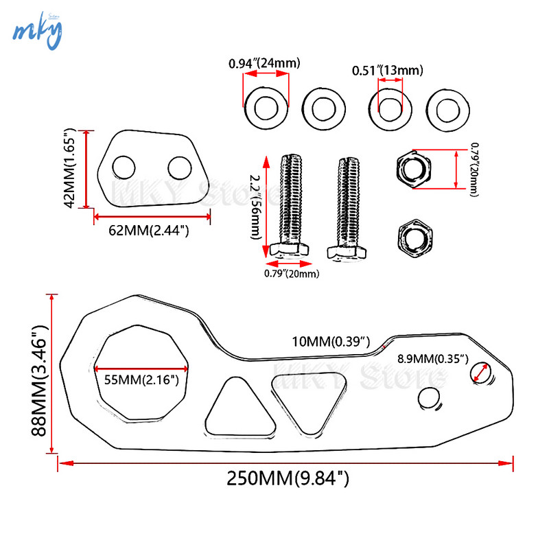 Cârlig universal de remorcare JDM Racing spate de înaltă calitate Cârlig de remorcare din aliaj de aluminiu Piese de modificare a mașinii, inclusiv accesorii