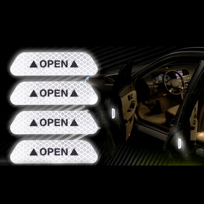 4 bucăți autocolant reflectorizant autocolant de avertizare ușă mașină bandă fluorescentă autocolant universal pentru avertizare de siguranță, bandă reflectorizante