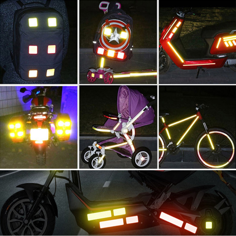 4 bucăți autocolant reflectorizant autocolant de avertizare ușă mașină bandă fluorescentă autocolant universal pentru avertizare de siguranță, bandă reflectorizante