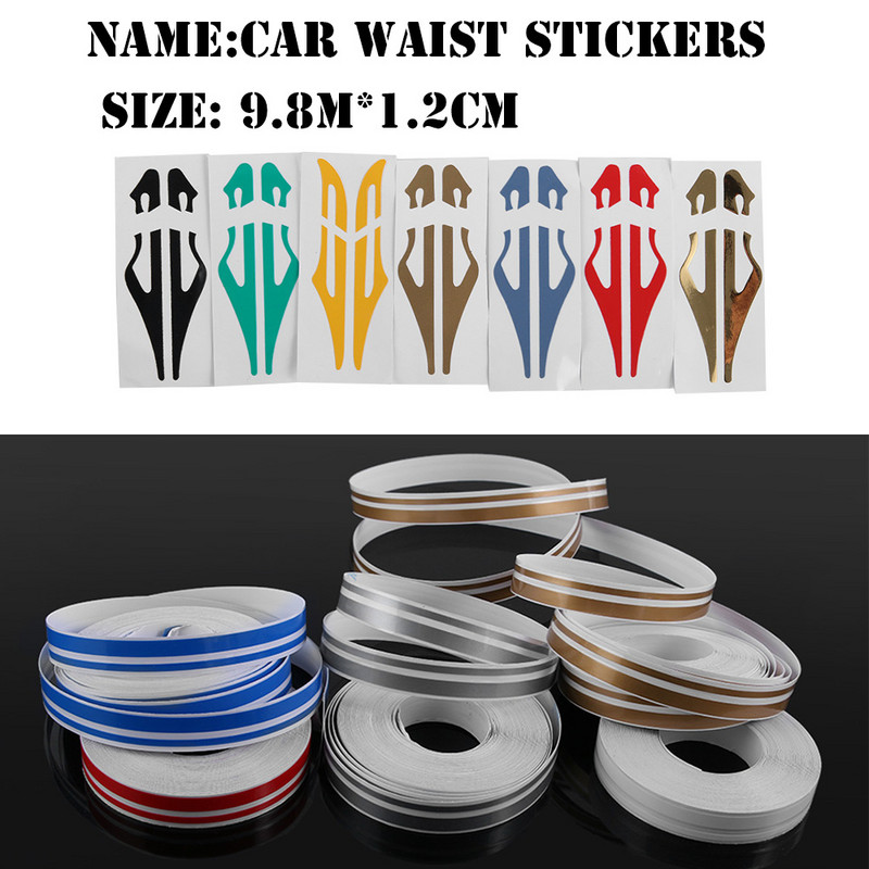 1 rolă Multicolor Striping Pin Stripe Steamline Linie dublă Bandă autocolante pentru caroserie Autocolant din vinil Instrumente de stil pentru decorarea mașinii