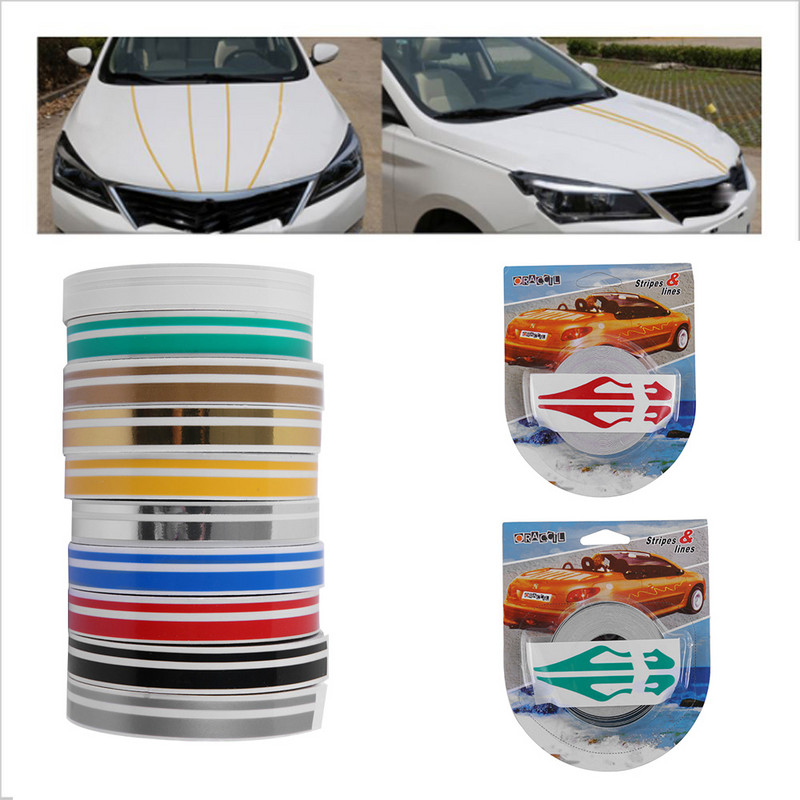 1 rolă Multicolor Striping Pin Stripe Steamline Linie dublă Bandă autocolante pentru caroserie Autocolant din vinil Instrumente de stil pentru decorarea mașinii