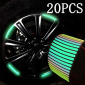 20 de bucăți benzi reflectorizante laser colorate autocolante pentru butuc de roată de motocicletă autocolante autocolante autocolante luminoase de siguranță pentru condus pe timp de noapte