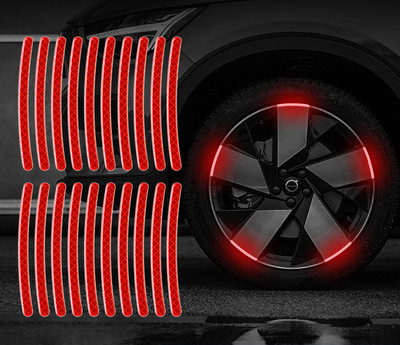 20 de bucăți benzi reflectorizante laser colorate autocolante pentru butuc de roată de motocicletă autocolante autocolante autocolante luminoase de siguranță pentru condus pe timp de noapte