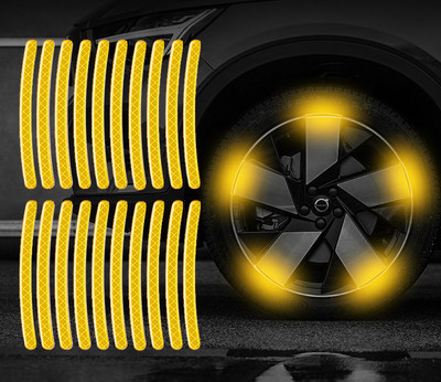 20 de bucăți benzi reflectorizante laser colorate autocolante pentru butuc de roată de motocicletă autocolante autocolante autocolante luminoase de siguranță pentru condus pe timp de noapte