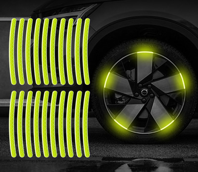 20 de bucăți benzi reflectorizante laser colorate autocolante pentru butuc de roată de motocicletă autocolante autocolante autocolante luminoase de siguranță pentru condus pe timp de noapte