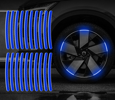 20 de bucăți benzi reflectorizante laser colorate autocolante pentru butuc de roată de motocicletă autocolante autocolante autocolante luminoase de siguranță pentru condus pe timp de noapte