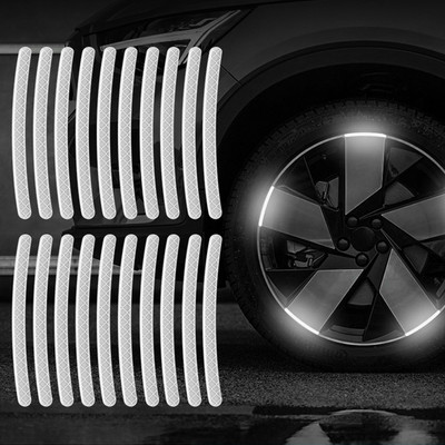 20 de bucăți benzi reflectorizante laser colorate autocolante pentru butuc de roată de motocicletă autocolante autocolante autocolante luminoase de siguranță pentru condus pe timp de noapte