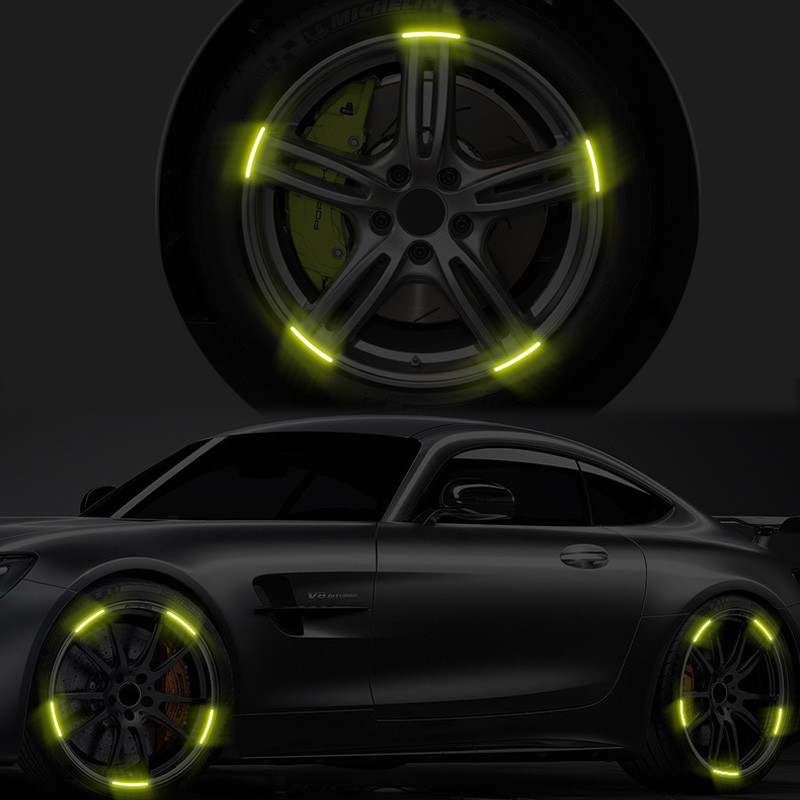 20 de bucăți benzi reflectorizante laser colorate autocolante pentru butuc de roată de motocicletă autocolante autocolante autocolante luminoase de siguranță pentru condus pe timp de noapte