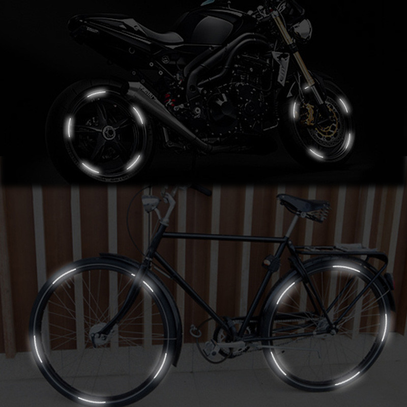 20 de bucăți benzi reflectorizante laser colorate autocolante pentru butuc de roată de motocicletă autocolante autocolante autocolante luminoase de siguranță pentru condus pe timp de noapte