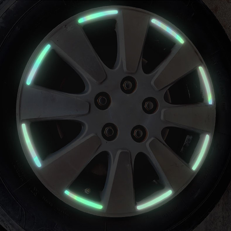 20 de bucăți benzi reflectorizante laser colorate autocolante pentru butuc de roată de motocicletă autocolante autocolante autocolante luminoase de siguranță pentru condus pe timp de noapte