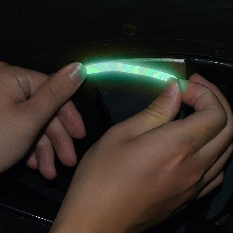 20 de bucăți benzi reflectorizante laser colorate autocolante pentru butuc de roată de motocicletă autocolante autocolante autocolante luminoase de siguranță pentru condus pe timp de noapte