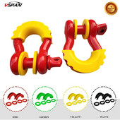 Izolator de cătușe cu inel D de 3/4" cu seturi de șaibă pentru utilizare cu cureaua de remorcare Kit de recuperare pentru vehicule de teren, galben