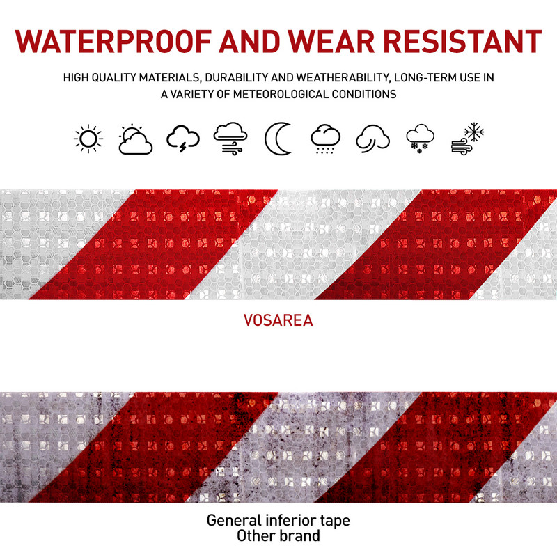 2 role Autocolante Autocolante de siguranță Autovehicule Reflector Bandă de vizibilitate Aplicație Bandă de avertizare Bandă reflectorizante de siguranță Reflectori