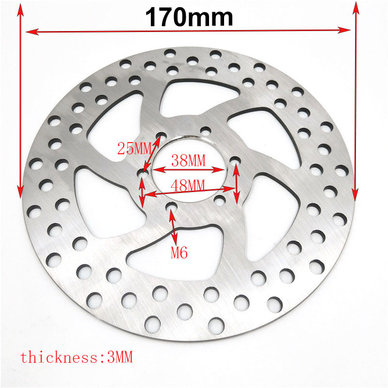 Disc de frână cu disc de 170 mm DISC cu 6 orificii de montare pentru scuter electric Citycoco E-Bike Electric Harley Discuri de frână față/spate