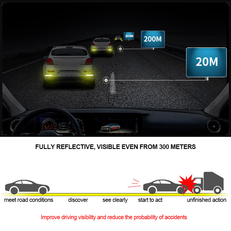 6 bucăți autocolante de avertizare pentru siguranța mașinii Mark Autocolante reflectorizante pentru mașină Bandă pentru bara de protecție Benzi reflectorizante Accesorii exterioare