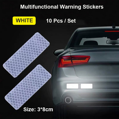 10 bucăți autocolante de siguranță autocolante de siguranță pentru autovehicule și autovehicule benzi reflectorizante de avertizare autocolante de siguranță pentru motociclete