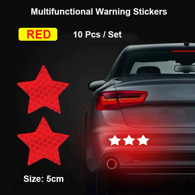 10 bucăți autocolante de siguranță autocolante de siguranță pentru autovehicule și autovehicule benzi reflectorizante de avertizare autocolante de siguranță pentru motociclete