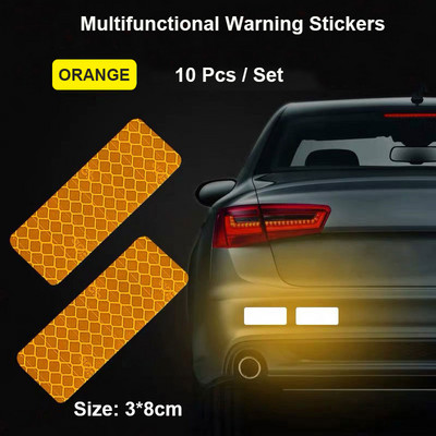 10 bucăți autocolante de siguranță autocolante de siguranță pentru autovehicule și autovehicule benzi reflectorizante de avertizare autocolante de siguranță pentru motociclete
