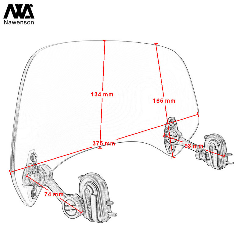 Extensie universală pentru parbriz pentru motociclete Spoiler din plastic Supliment Deflector de aer Profil aerodinamic reglabil 2 culori
