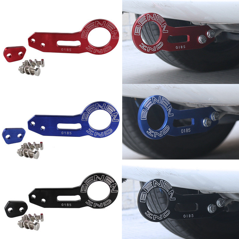 General din aliaj de aluminiu Bara de protecție spate pentru autovehicul Remontare cârlig bara de protecție spate Cârlig de remorcare spate Instrument de tracțiune/găuri rotunde