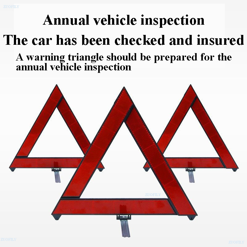 Triunghi reflectorizant de avertizare de avarie de urgență pentru mașină, portabil, pliabil, în picioare, roșu, semne de avertizare pentru siguranța rutieră de noapte
