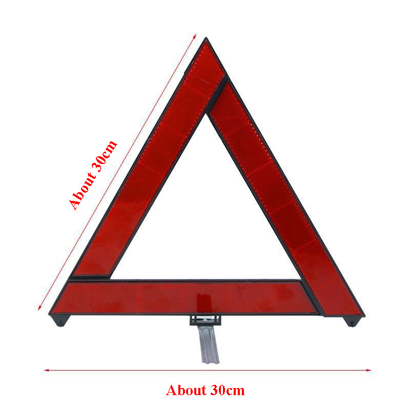 Triunghi reflectorizant de avertizare de avarie de urgență pentru mașină, portabil, pliabil, în picioare, roșu, semne de avertizare pentru siguranța rutieră de noapte