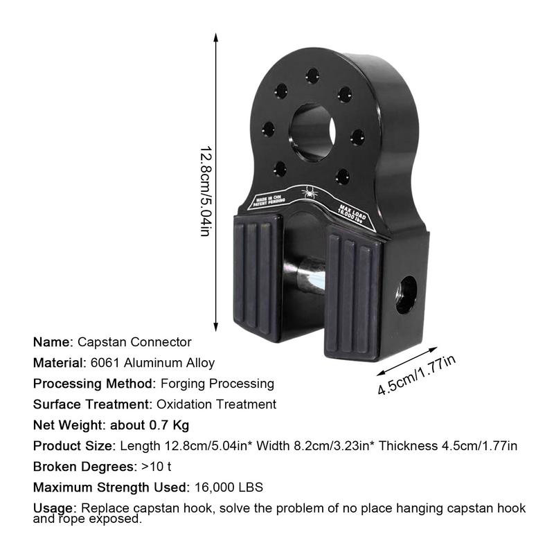 Cârlig pentru troliu pentru mașină Coarda de remorcare Remorcă Conector plat Umeraș din aluminiu Montaj cu cătușe durabil Salvare Vehicule de teren Accesorii auto