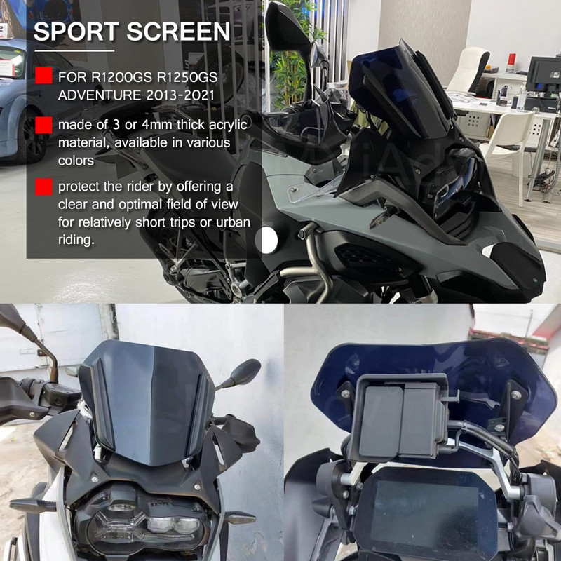 Parbriz Parbriz Ecran sport pentru BMW R1200GS R 1250 GS R1250GS Adventure ADV 2013-2021 Protector deflector de vant pentru motocicleta