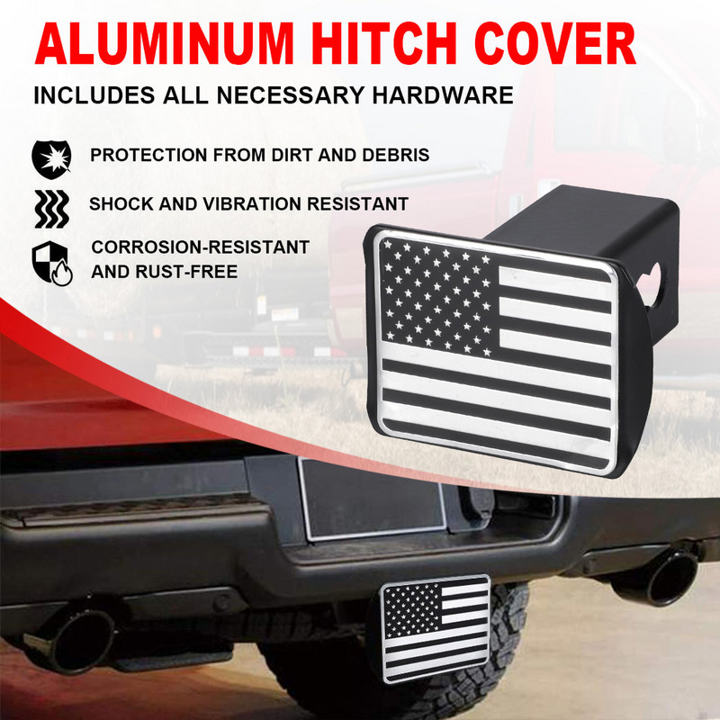 Capac de cârlig de remorcă Capac de cârlig de mașină profesional din metal rezistent pentru camionete SUV 2" insigna steagului american capac de cârlig de remorcă