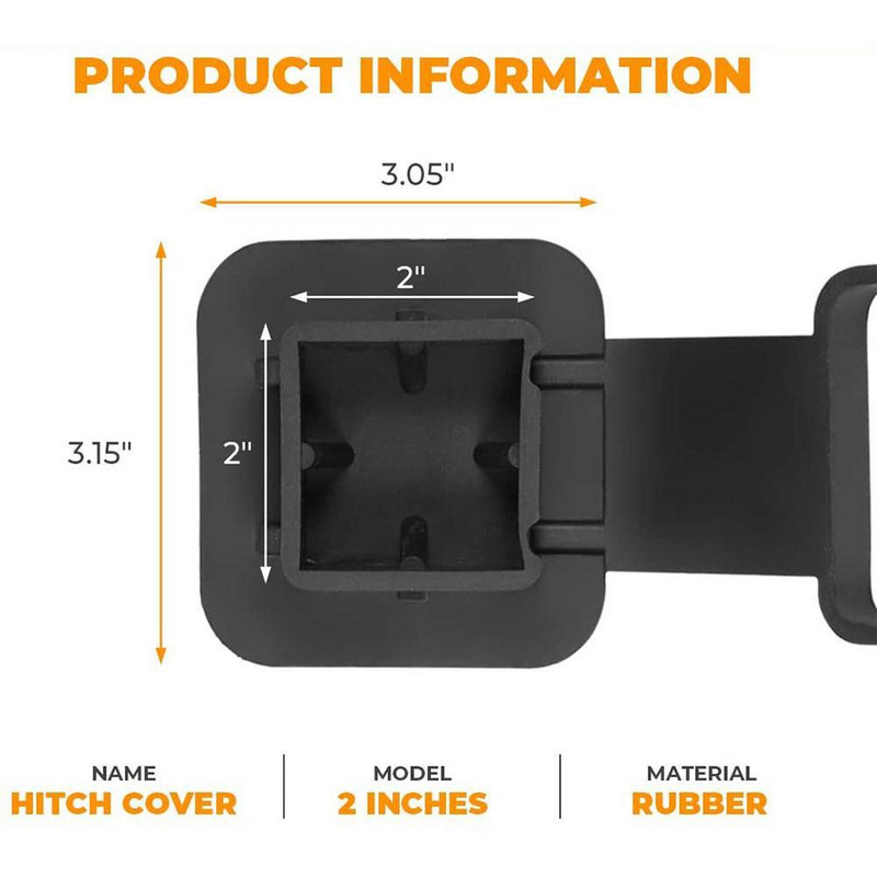 50mm x 50m veokonksu kate for FORD Jeep 1tk 2-tolline auto haagise haakeseade vastuvõtja kate pistiku korgid kummist Toyota jaoks