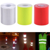 3BUC 5cm*100cm Roșu Alb Galben Noapte Autocolant de avertizare reflectorizant pentru mașină pentru biciclete