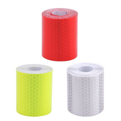3BUC 5cm*100cm Roșu Alb Galben Noapte Autocolant de avertizare reflectorizant pentru mașină pentru biciclete