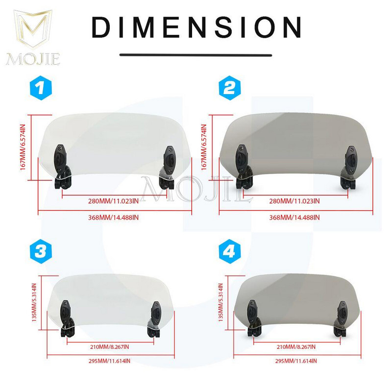 Για το Kawasaki ZXR 250/R 400 750 ZZR 400 600 1100 1400 250 1200 Moto Windshield Extension Ρυθμιζόμενος εκτροπέας παρμπρίζ Spoiler