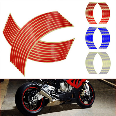 Motocikla riteņu uzlīmes, riteņu loka uzlīmes, tērauda loka uzlīmes, modificētas riteņu rumbas uzlīmes, 18 collu riepas atstarojošas uzlīmes