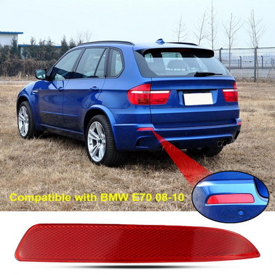 Astes bufera atstarotājs sarkans labais kreisais aizmugurējais bufera apdare viltus luktura atstarotājs 63217158949 63217158950 priekš BMW X5 X6 E70 E71 07-13