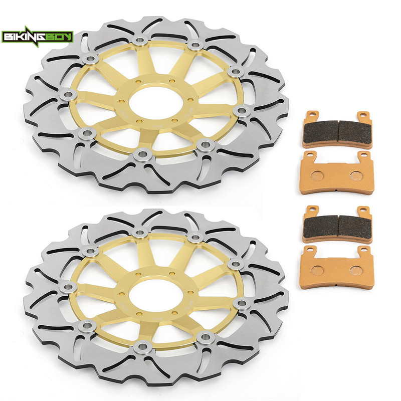 BIKINGBOY priekinių stabdžių diskų diskų rotoriai + kaladėlės Honda CBR 600 F F4i Supersport F4 99 00 01 02 03 04 05 06 07 CBR600F komplektas